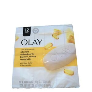 OLAY Ultra Moisture Beauty Bar Soap with Shea Butter & B3 Complex-12 Beauty Bars